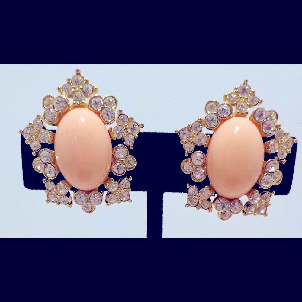 Joan Rivers Vintage Classic Collection Gold Tone Clip On Multi Gem Earrings